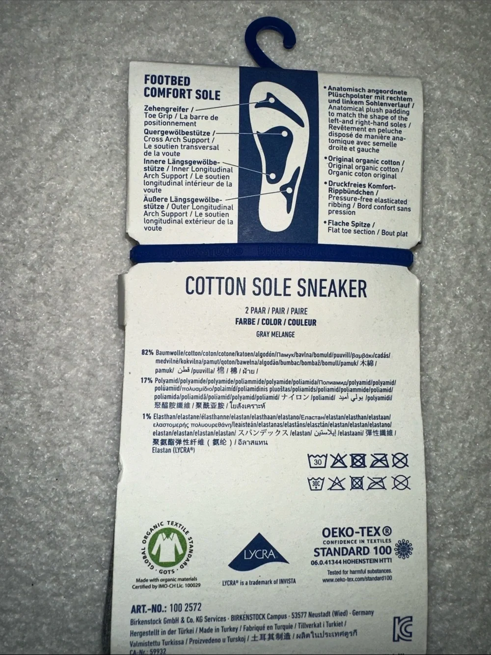 Birkenstock Men’s Sneaker Socks - Gray